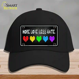 More Love Less Hate Rainbow Novelty License Plate Hat Cotton / Black