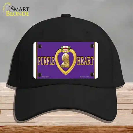 Purple Heart Novelty License Plate Hat Cotton / Black