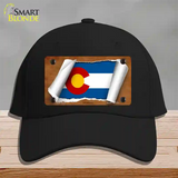 Colorado Flag Scroll Novelty License Plate Hat Cotton / Black