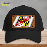 Maryland Flag Scroll Novelty License Plate Hat Cotton / Black