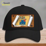 New Jersey Flag Scroll Novelty License Plate Hat Cotton / Black