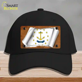 Rhode Island Flag Scroll Novelty License Plate Hat Cotton / Black