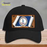 Virginia Flag Scroll Novelty License Plate Hat Cotton / Black