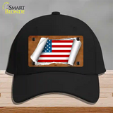 American Flag Scroll Novelty License Plate Hat Cotton / Black