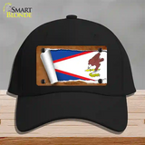 American Samoa Flag Scroll Novelty License Plate Hat Cotton / Black