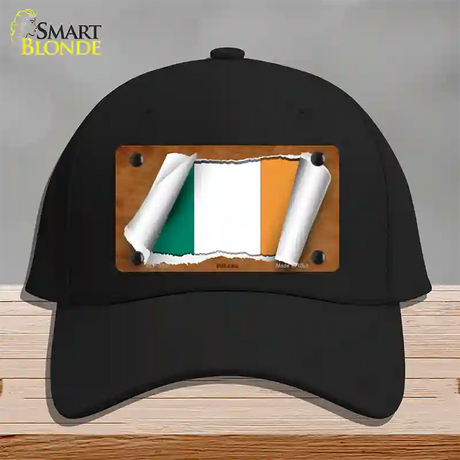 Ireland Flag Scroll Novelty License Plate Hat Cotton / Black