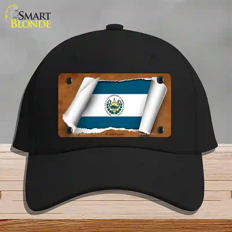 El Salvador Flag Scroll Novelty License Plate Hat Cotton / Black