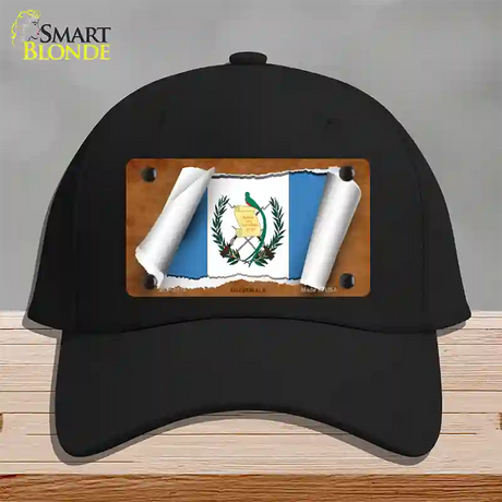 Guatemala Flag Scroll Novelty License Plate Hat Cotton / Black