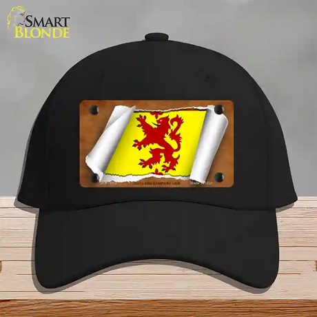 Scotland Rampant Lion Flag Scroll Novelty License Plate Hat Cotton / Black