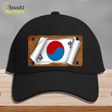 South Korea Flag Scroll Novelty License Plate Hat Cotton / Black