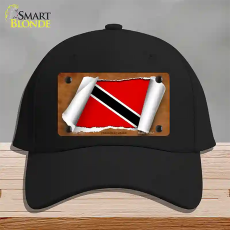 Trinidad & Tobago Flag Scroll Novelty License Plate Hat Cotton / Black