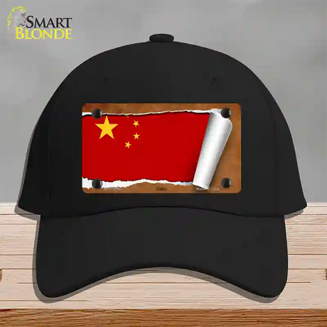 China Flag Scroll Novelty License Plate Hat Cotton / Black