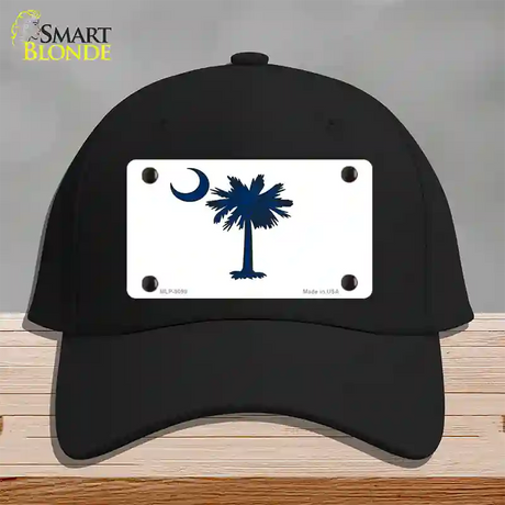 South Carolina White State Flag Novelty License Plate Hat Cotton / Black