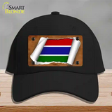 Gambia Flag Scroll Novelty License Plate Hat Cotton / Black