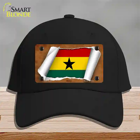 Ghana Flag Scroll Novelty License Plate Hat Cotton / Black