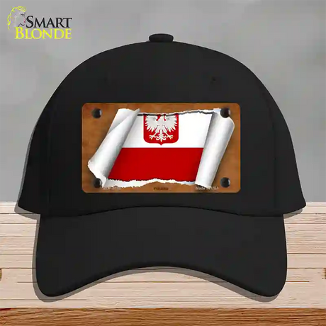 Poland/Eagle Flag Scroll Novelty License Plate Hat Cotton / Black