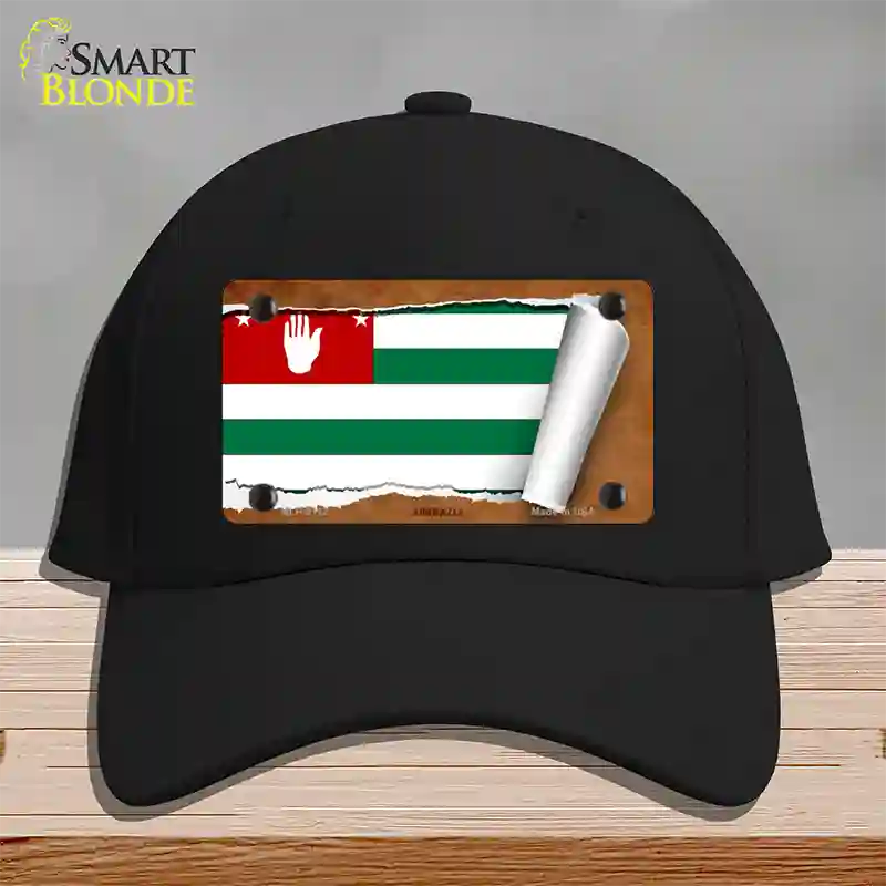 Abkhazia Flag Scroll Novelty License Plate Hat Cotton / Black