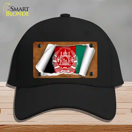 Afghanistan Flag Scroll Novelty License Plate Hat Cotton / Black