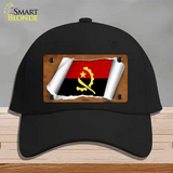 Angola Flag Scroll Novelty License Plate Hat Cotton / Black