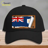 Anguilla Flag Scroll Novelty License Plate Hat Cotton / Black