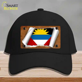 Antigua & Barbuda Flag Scroll Novelty License Plate Hat Cotton / Black