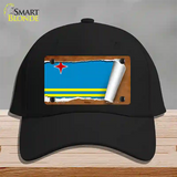 Aruba Flag Scroll Novelty License Plate Hat Cotton / Black