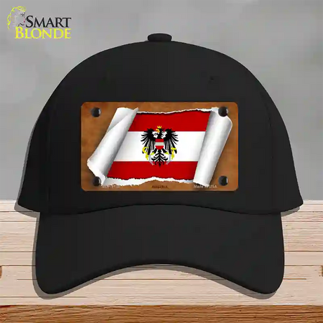 Austria Flag Scroll Novelty License Plate Hat Cotton / Black