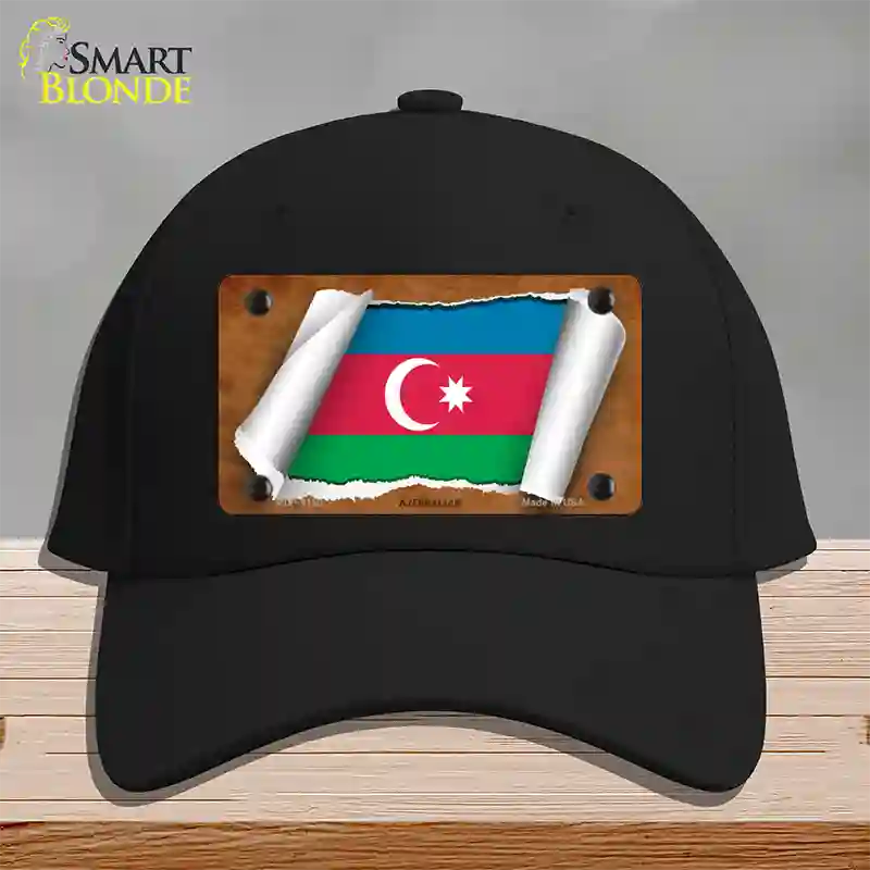 Azerbaijan Flag Scroll Novelty License Plate Hat Cotton / Black