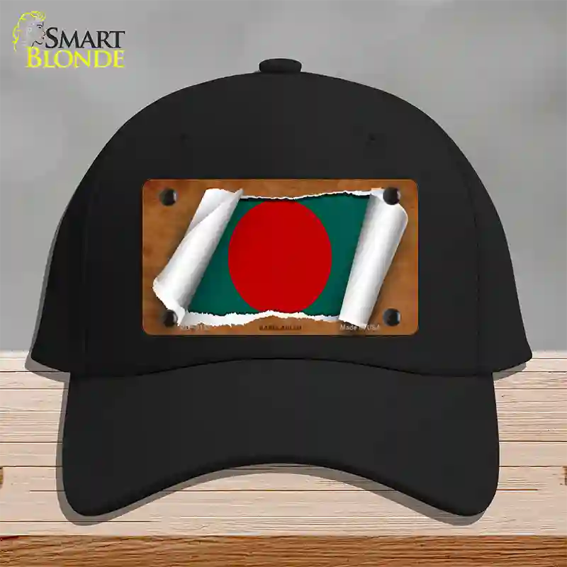 Bangladesh Flag Scroll Novelty License Plate Hat Cotton / Black