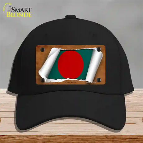 Bangladesh Flag Scroll Novelty License Plate Hat Cotton / Black