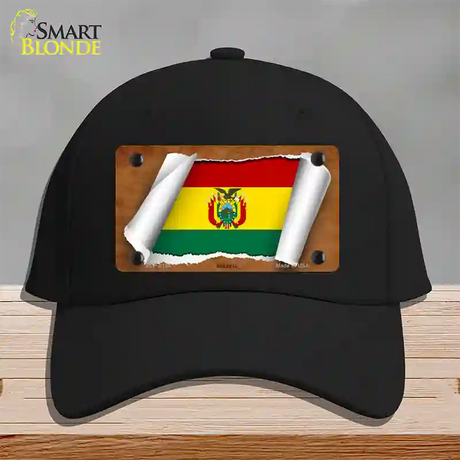 Bolivia Flag Scroll Novelty License Plate Hat Cotton / Black