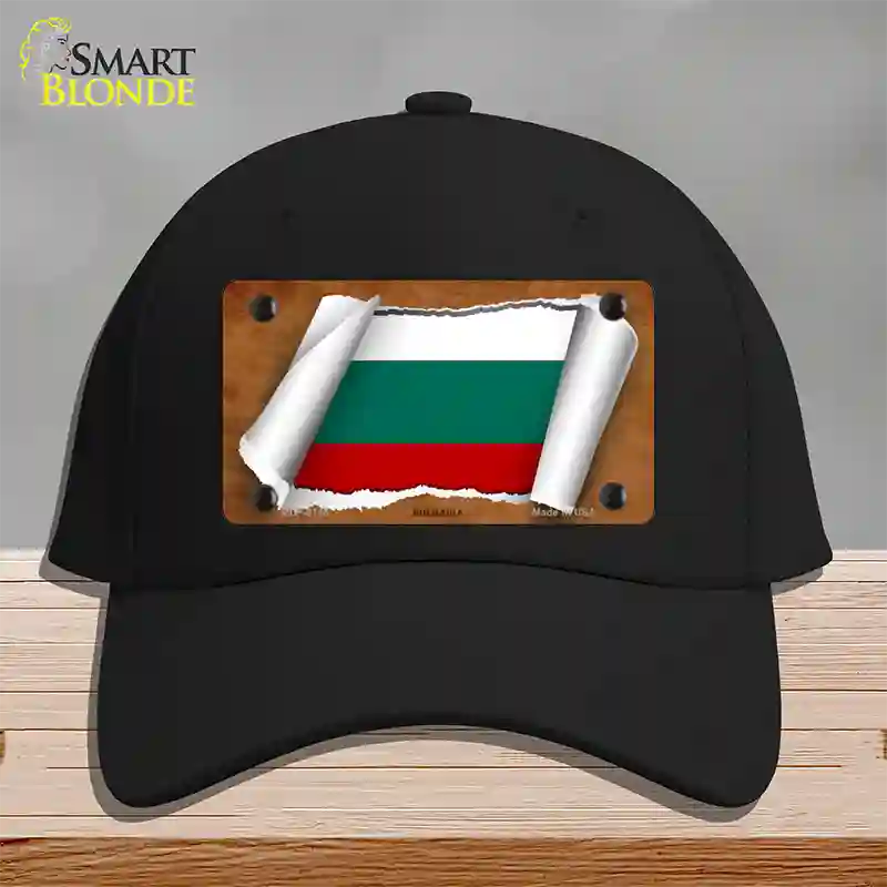 Bulgaria Flag Scroll Novelty License Plate Hat Cotton / Black