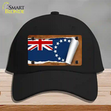 Cook Island Flag Scroll Novelty License Plate Hat Cotton / Black