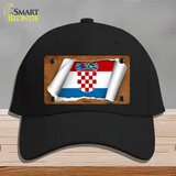 Croatia Flag Scroll Novelty License Plate Hat Cotton / Black