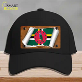 Dominica Flag Scroll Novelty License Plate Hat Cotton / Black