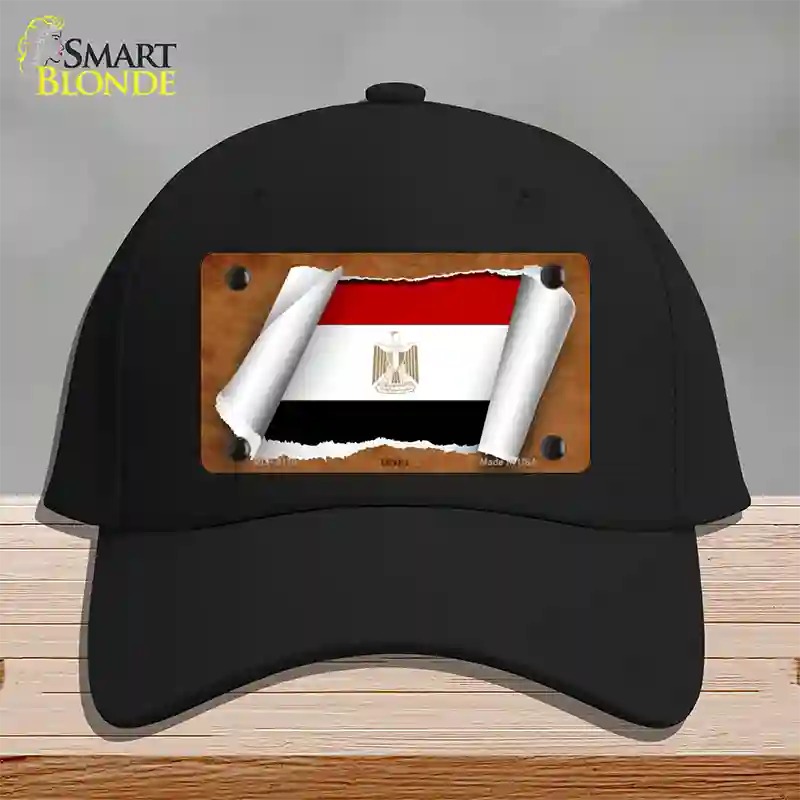 Egypt Flag Scroll Novelty License Plate Hat Cotton / Black