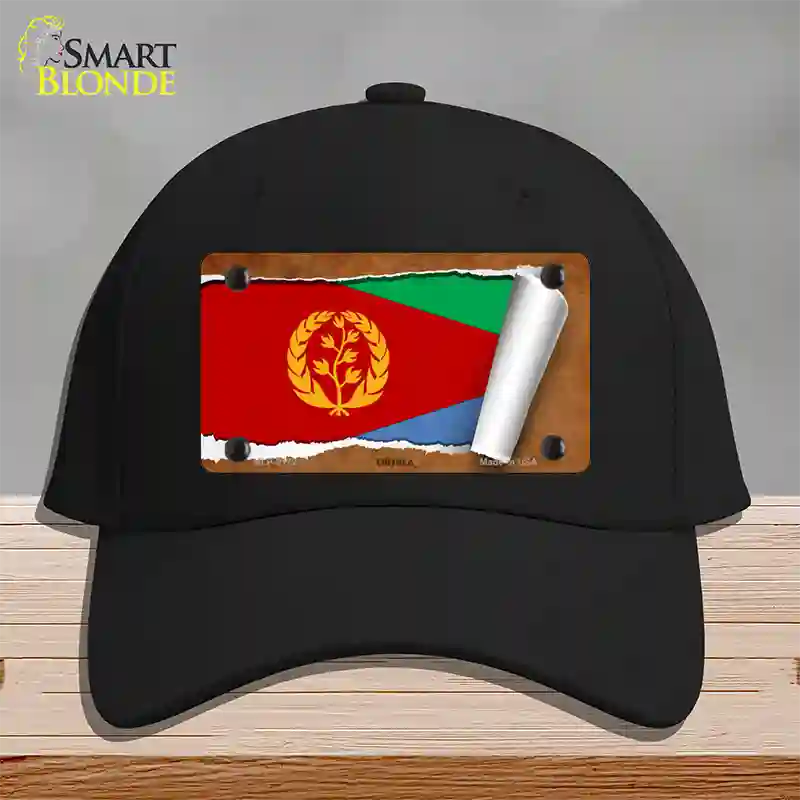 Eritrea Flag Scroll Novelty License Plate Hat Cotton / Black