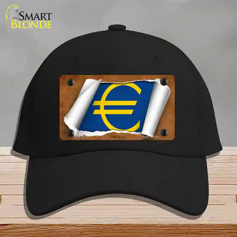 Euro Flag Scroll Novelty License Plate Hat Cotton / Black