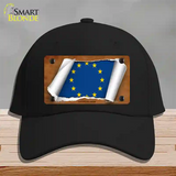 European Union Flag Scroll Novelty License Plate Hat Cotton / Black