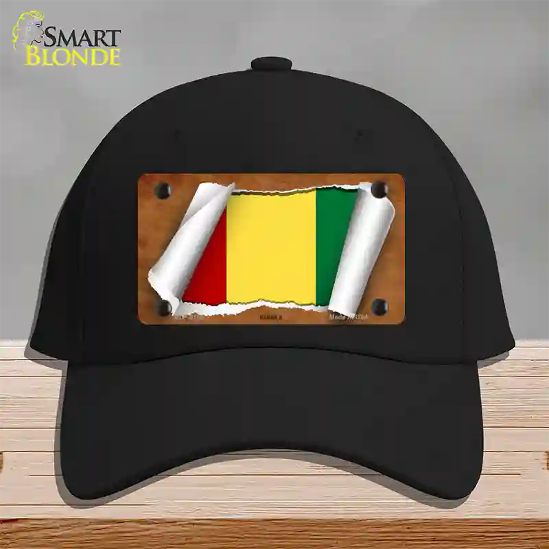 Guinea Flag Scroll Novelty License Plate Hat Cotton / Black