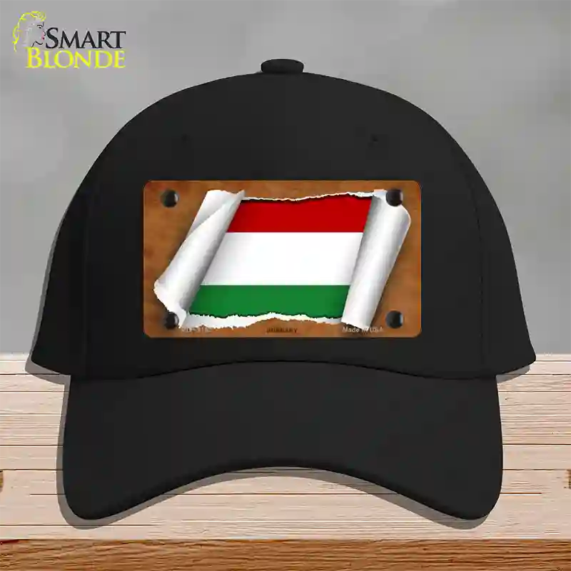 Hungary Flag Scroll Novelty License Plate Hat Cotton / Black