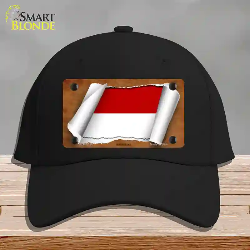 Indonesia Flag Scroll Novelty License Plate Hat Cotton / Black