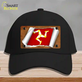 Isle of Man Flag Scroll Novelty License Plate Hat Cotton / Black