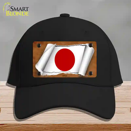 Japan Flag Scroll Novelty License Plate Hat Cotton / Black