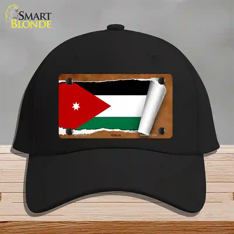 Jordan Flag Scroll Novelty License Plate Hat Cotton / Black