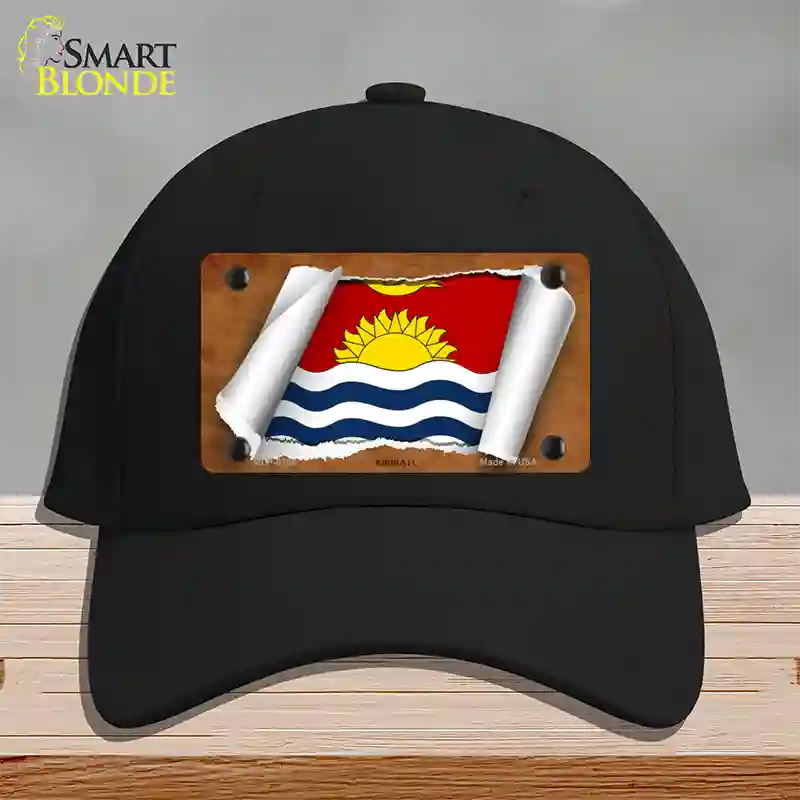 Kiribati Flag Scroll Novelty License Plate Hat Cotton / Black