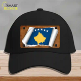 Kosovo Flag Scroll Novelty License Plate Hat Cotton / Black