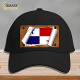 Panama Flag Scroll Novelty License Plate Hat Cotton / Black