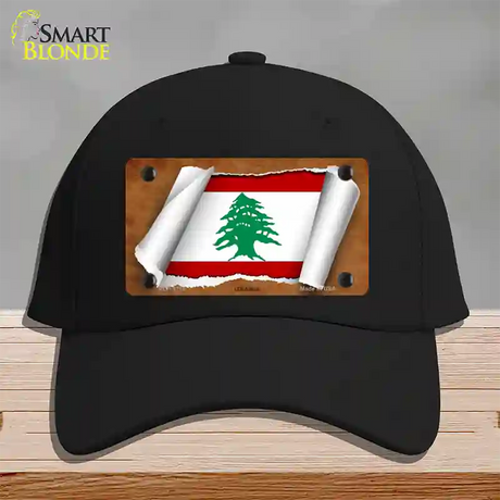 Lebanon Flag Scroll Novelty License Plate Hat Cotton / Black