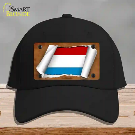 Luxemboury Flag Scroll Novelty License Plate Hat Cotton / Black